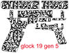 Glock 19 gen 5 Gun Design abstract Floral Scroll pattern 3 vector svg fiber laser Engraving, cnc cutting vector file.jpg