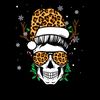 Mom Skull Santa Hat Leopard Print Christmas Family Pajamas T-Shirt.jpg