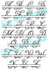 Split Monogram SVGDXFPNG, Split Script Frame Letters, Digital Download, Cut File, Engraving, Clip Art, 26 individual svgdxfpng files - 2.jpg