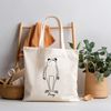 Frog Tote Bag, Screen Printed Canvas Tote Bag, Women Shoulder Bag,  Cotton Canvas Tote Bags, Women Bag, Natural Tote Bag - 3.jpg