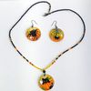 Round earrings and a merry Halloween pendant. Hand - painted . Costume Jewelry Set (7).jpg