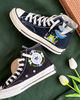 Embroidered ConverseMushroom ConverseEmbroidered Blue Mushrooms, Monarch Butterflies And WildflowersConverse High Tops Chuck Taylor 1970s - 3.jpg