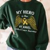 My Hero Is Now My Angel Childhood Cancer Awareness Sweatshirt, Motivational Hoodie, Gold Ribbon Crewneck, Cancer Support Tee - 4.jpg