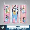 Blue Dog Tumbler Wrap, Instant Download 20oz Tumbler PNG Wraps Design, Digital Cartoon 20 oz Skinny Tumblers (21).jpg