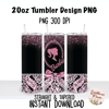 Barbie 20oz Skinny Tumbler Wrap PNG