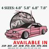 Nissan pink car 180sx embroidery design