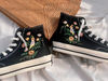 Embroidered Converse Chuck Taylors 1970sConverse Flower And PetCustom Converse Bird And Flower GardenEmbroidered Converse GerberaGifts - 2.jpg