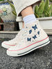 Embroidered ConverseButterfly ConverseEmbroidered Blue ButterfliesConverse High Tops Chuck Taylor 1970sCustom Logo ButterflyGift ForHer - 1.jpg