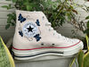 Embroidered ConverseButterfly ConverseEmbroidered Blue ButterfliesConverse High Tops Chuck Taylor 1970sCustom Logo ButterflyGift ForHer - 7.jpg