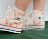 Embroidered ConverseCustom Converse Orange Tree Leaves Cover The Wedding Day And NameCustom Logo LeavesGift For Her - 2.jpg