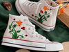 Embroidered ConverseFlower ConverseCustom Converse Orange Flowers,Vines And Red LadybugsEmbroidered Converse High Tops Chuck Taylor 1970s - 5.jpg