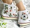 Embroidered ConverseFlower ConverseEmbroidered Pink Flower And LeavesConverse High Tops Chuck Taylor 1970sGift For MomBest For Gifts - 4.jpg