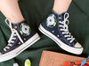 Embroidered ConverseMushroom ConverseEmbroidered Blue Mushrooms, Monarch Butterflies And WildflowersConverse High Tops Chuck Taylor 1970s - 8.jpg