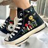 Embroidered ConverseMushroom ConverseEmbroidered Red Mushrooms And FlowerConverse High Tops Chuck Taylor 1970sBest For Gifts - 1.jpg