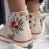 Embroidered ConverseWedding ConverseConverse High Tops Wedding Flowers And CatsCustom Chuck Taylor 1970sWedding Sneakers - 4.jpg