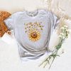 Sunflower Butterfly Shirt, Butterfly Tee, Floral V-neck, Flowers Gift T-shirt, Botanical Tee, Cute, Sunflower Shirt, Mothers Day Gift Shirt - 3.jpg