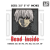 Ken Kaneki Embroidery Design File, Tokyo Ghoul Anime Embroidery Design, Machine Embroidery, Anime Pes Design Brother 1.png