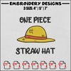 Luffy hat embroidery design