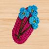 crochet flowers hair clip pattern