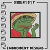 Pepe the Frog cry embroidery design