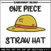 Luffy hat embroidery design, One piece embroidery, Anime design, Embroidery file, Embroidery shirt, Digital download.jpg