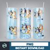 Blue Dog Tumbler Wrap, Instant Download 20oz Tumbler PNG Wraps Design, Digital Cartoon 20 oz Skinny Tumblers Designs Template (11).jpg