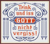 Slogan. Cross Stitch Pattern. Traditional German Maxims. Vintage Sampler PDF Counted. German Household Items. Reproduction of 19th century (2).jpg