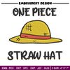 Luffy hat embroidery design, One piece embroidery, Anime design, Embroidery file, Embroidery shirt, Digital download.jpg