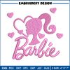 Barbie pink embroidery design, Barbie embroidery, Embroidery file, Embroidery shirt, Emb design, Digital download.jpg