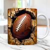 3D Football Mug Wrap, 3D Cracked Hole Football Mug Wrap Sublimation Design PNG, 3D Mug Design 11oz and 15oz Sport Mug Wrap - 1.jpg