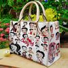 Betty Boop Leather Handbag,Betty Boop Bag,Betty Boop Lover's Handbag,Custom Leather Bag,Woman Handbag,Custom Leather Bag,Shopping Bag - 1.jpg