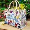 Alice In Wonderland Leather Handbag, Cute Alice With Friends Women Handbag, Personalized Leather bag,Love Disney,Disney Handbag,Handmade Bag - 1.jpg