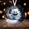 3D Abominable Snowman Christmas Ornament Sublimation PNG, Instant Digital Download, Christmas Round Ornament PNG Funny Snowman Ornament - 1.jpg