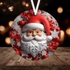 3D Santa Claus Christmas Ornament Sublimation PNG, 300 dpi, Instant Digital Download, Christmas Round Ornament PNG 3D Christmas Ornament - 1.jpg