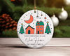 First Christmas In Our New Home Family Personalized Ceramic Ornament Home Decor Christmas Round Ornament - 1.jpg