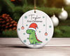 Personalised Baby's First Christmas Decoration Dinosaur Ceramic Ornament Home Decor Christmas Round Ornament - 4.jpg