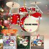 Drum Set Personalized Christmas Ornament, Drum With Christmas  Light Flat Ornament, Gift For Drum Lovers, Drummer Gift - 1.jpg