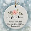 Baby's First Christmas Ornament, Personalized Baby Stats First Christmas Ornament, Custom Baby Ceramic Keepsake, Newborn Baby Decor - 4.jpg