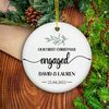 Engaged Christmas Ornament, Custom Greenery Engagement Keepsake, Personalized First Christmas Engaged, Classic Engaged Ornament Gift - 1.jpg