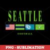 Seattle Football Flag - Vintage Design - High-Quality Transparent Sublimation Download