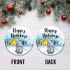 Happy Holidays Gnome Ornament Png, Round Christmas Ornament, PNG Instant Download, Xmas Ornament Sublimation Designs Downloads - 2.jpg