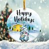 Happy Holidays Gnome Ornament Png, Round Christmas Ornament, PNG Instant Download, Xmas Ornament Sublimation Designs Downloads - 3.jpg