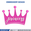 Princess crown embroidery design, Princess embroidery, Emb design, Embroidery shirt, Embroidery file, Digital download.jpg