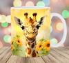 Baby Giraffe Mug Wrap, 11oz & 15oz Mug Template, Mug Sublimation Design, Sunflowers Mug Wrap Template, Instant Digital Download PNG - 1.jpg