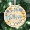 Wooden Personalized Baby Birth Stat Ornament, Baby's First Christmas Ornament, Wood Baby Keepsake, Baby Shower Gift, Newborn Baby Gift - 1.jpg