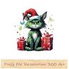 Cute Green Cat Christmas 7.jpg