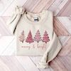 Merry & Bright Pink Christmas Trees Sweatshirt, Cute Christmas Sweatshirt, Women's Holiday Sweater, Winter Sweatshirt, Christmas Shirt - 1.jpg