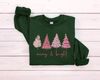 Merry & Bright Pink Christmas Trees Sweatshirt, Cute Christmas Sweatshirt, Women's Holiday Sweater, Winter Sweatshirt, Christmas Shirt - 8.jpg