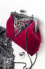 Silver dragon fucsia flovers beaded velvet clutch bag.jpg