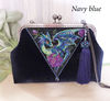 Fantasy dragon Navy velvet evening bag hand embroidery.jpg